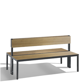 HPL Sitzbank, doppelseitig mit mittiger Lehne